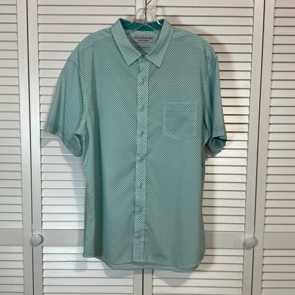 Nick Graham Everywhere Performance Stretch Modern Fit Collared Shirt Men XL